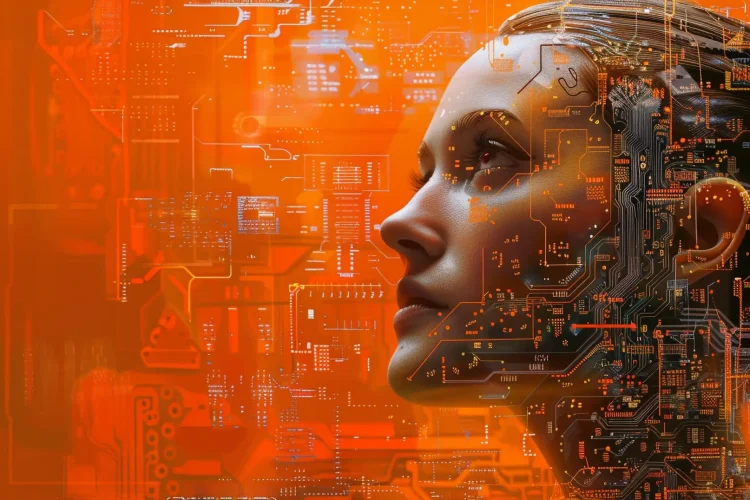 artificial-intelligence-cyber-human-orange-tones-background