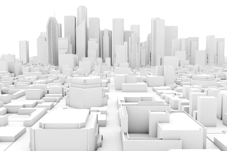 3d rendering of city skyline